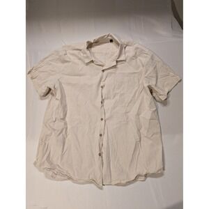 Unbranded Designed in Italy Mens 2XL Linen Blend Short Sleeve Button Down Shirt